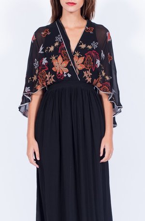 Yo Vintage! Black Sheer Embroidery Dress - Small/Med Yo Vintage! Black Sheer Embroidery Dress - Small/Med
