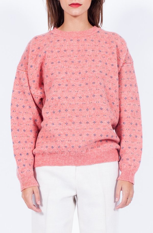 Yo Vintage! Pink Knit Floral Sweater - Small/Med Yo Vintage! Pink Knit Floral Sweater - Small/Med