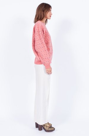 Yo Vintage! Pink Knit Floral Sweater - Small/Med Yo Vintage! Pink Knit Floral Sweater - Small/Med