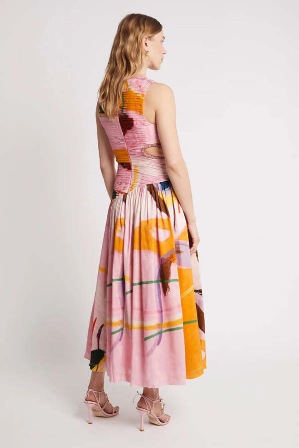 aje jolie abstract cut out midi dress Aje Jolie Abstract Cut Out Midi Dress