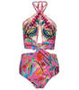 Patbo Zamia Hand-Beaded Swimsuit - Magenta - Thumbnail 1