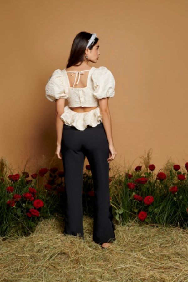 Sister Jane French Rose Jacquard Top - Ivory | Garmentory