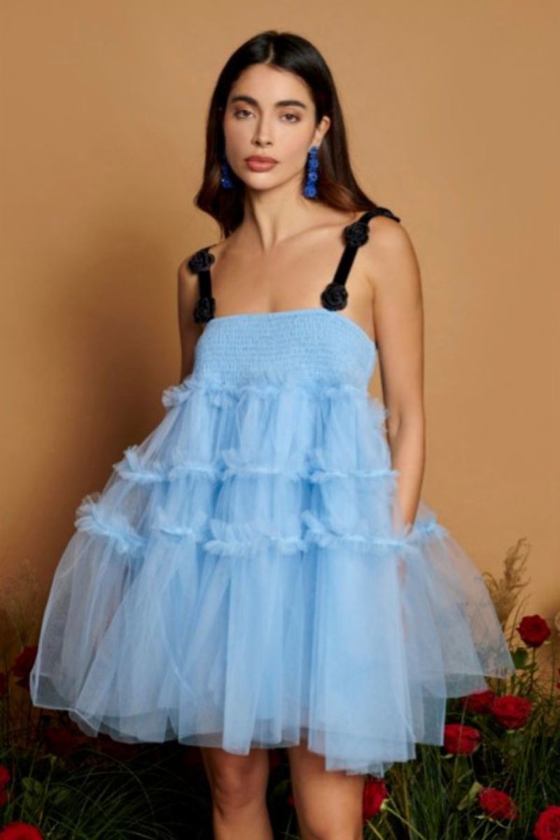 Sister Jane Moonlight Meadow Tulle Mini Dress Baby Blue