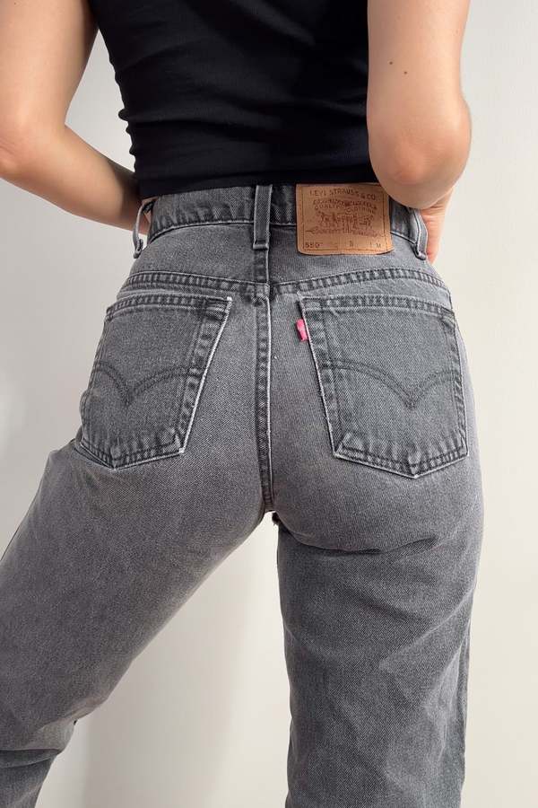 Vintage Levi's 550 Denim Jeans Charcoal Garmentory