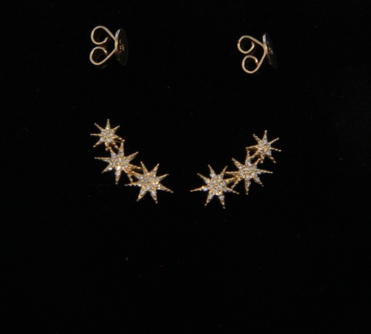 Gabriela Artigas Pave Triple Star Earring - Gold/White Diamonds - Image 3 of 3