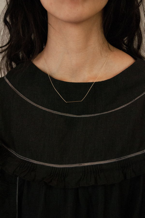 Gabriela Artigas Line Necklace - Yellow Gold/White Gold