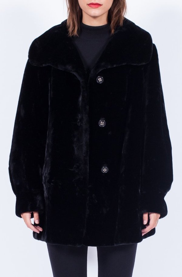 Yo Vintage! Black Faux Fur Coat - Medium Yo Vintage! Black Faux Fur Coat - Medium