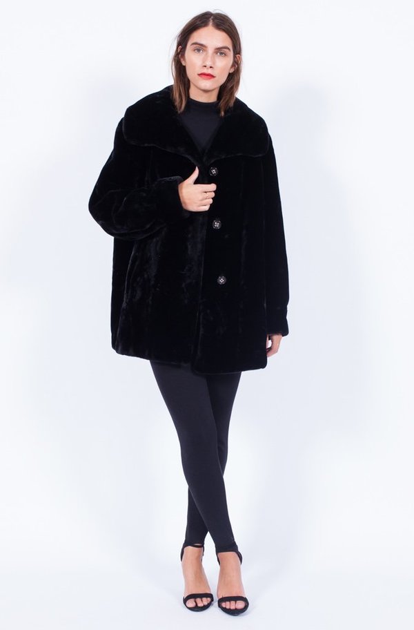 Yo Vintage! Black Faux Fur Coat - Medium Yo Vintage! Black Faux Fur Coat - Medium