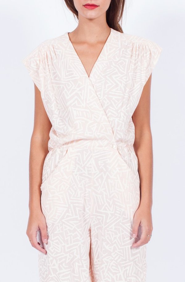 Yo Vintage! Blush Printed Jumpsuit - Small/Med Yo Vintage! Blush Printed Jumpsuit - Small/Med