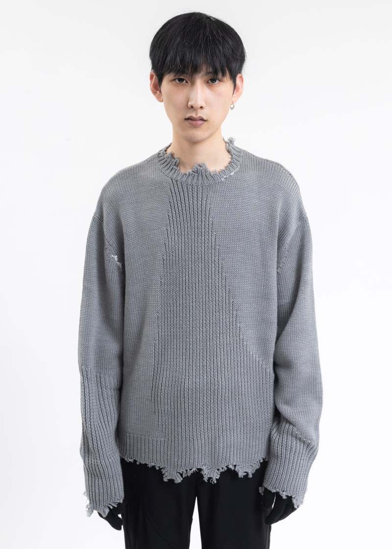 C2H4 ARC SCULPTURE KNIT SWEATER GREY Garmentory