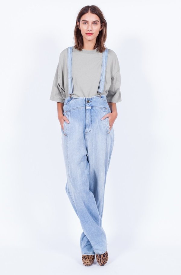 PALE DENIM 90S SUSPENDER OVERALLS (LARGE) PALE DENIM 90S SUSPENDER OVERALLS (LARGE)