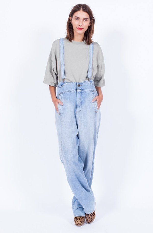 PALE DENIM 90S SUSPENDER OVERALLS (LARGE) PALE DENIM 90S SUSPENDER OVERALLS (LARGE)
