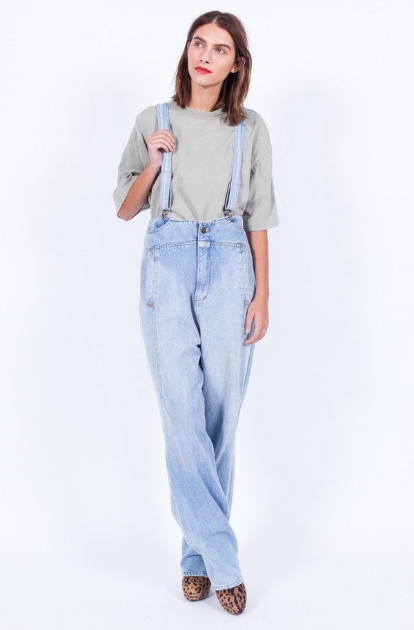 PALE DENIM 90S SUSPENDER OVERALLS (LARGE) PALE DENIM 90S SUSPENDER OVERALLS (LARGE)