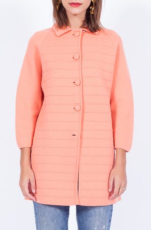 Yo Vintage! Peach Wool Coatigan - Small Yo Vintage! Peach Wool Coatigan - Small