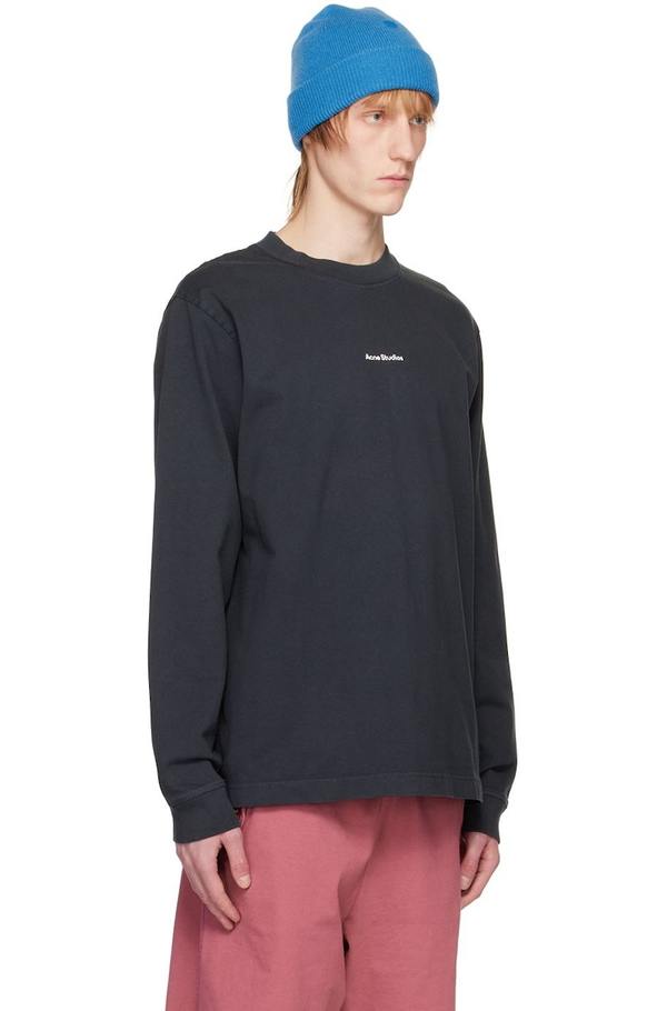 Acne Studios Printed Long Sleeve T-Shirt - Black | Garmentory