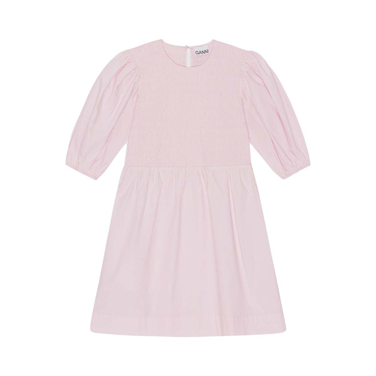 Ganni Cotton Poplin Mini Smock Dress - Light Lilac | Garmentory