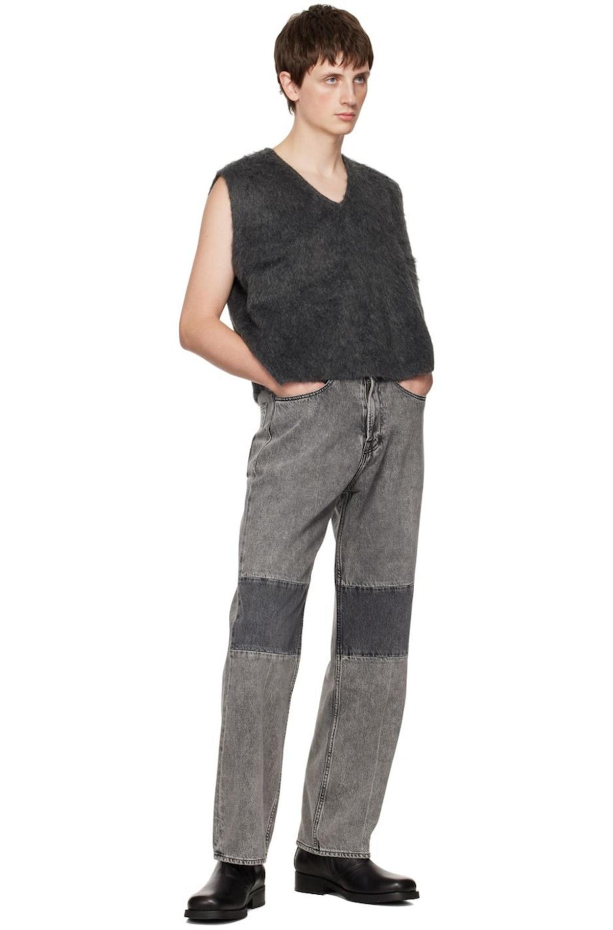 トップス OUR LEGACY DOUBLE LOCK VEST ASH GREY 46 Our Legacy - Double Lock Vest Grey Disintegration Check