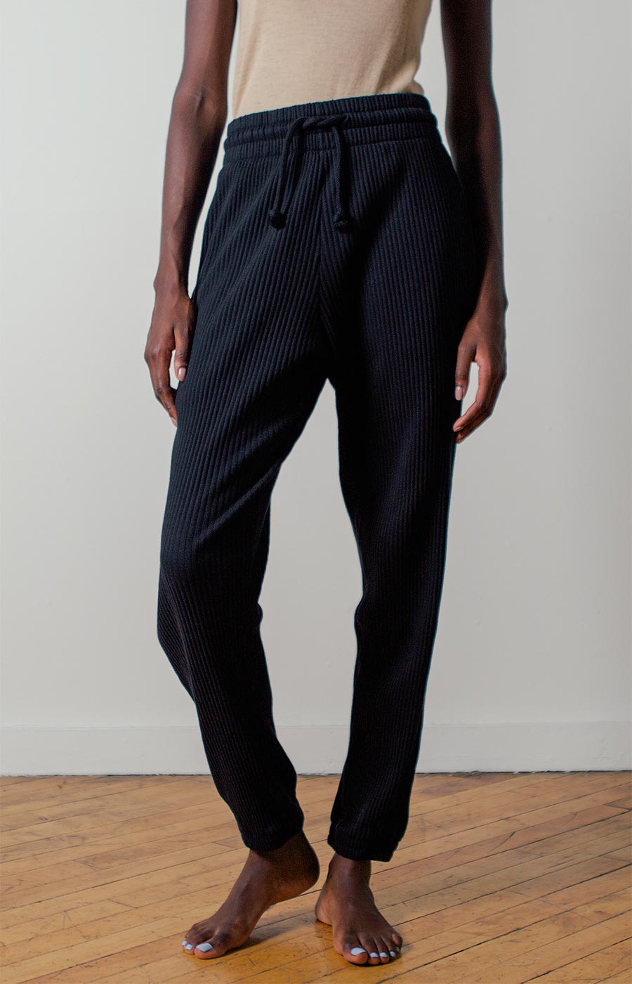 Baserange Sweat Pants Rib in Black