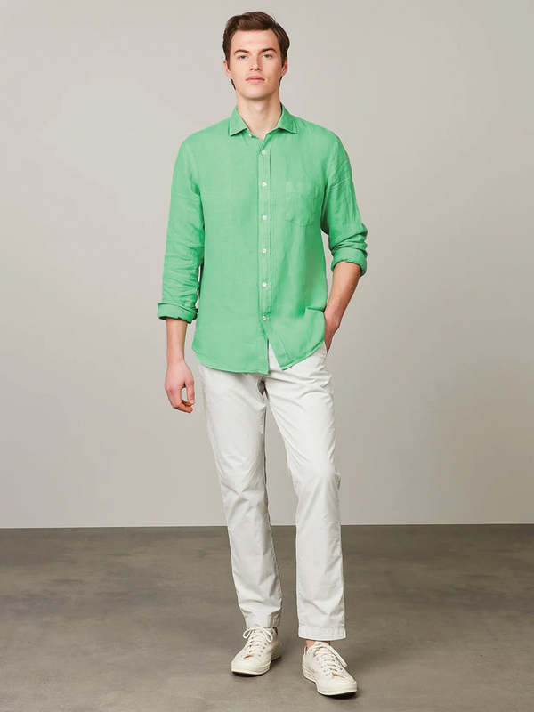 Hartford Paul Linen Shirt - Jade | Garmentory
