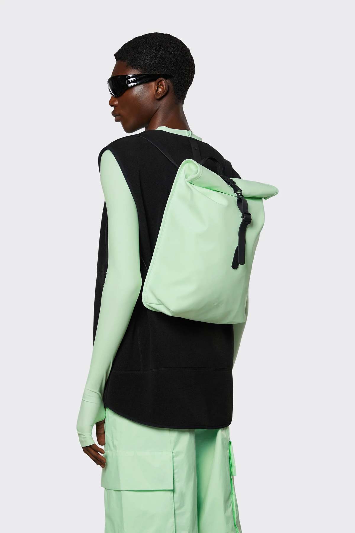 Rains Mineral Rolltop Mini Rucksack - Mint | Garmentory display picture 1