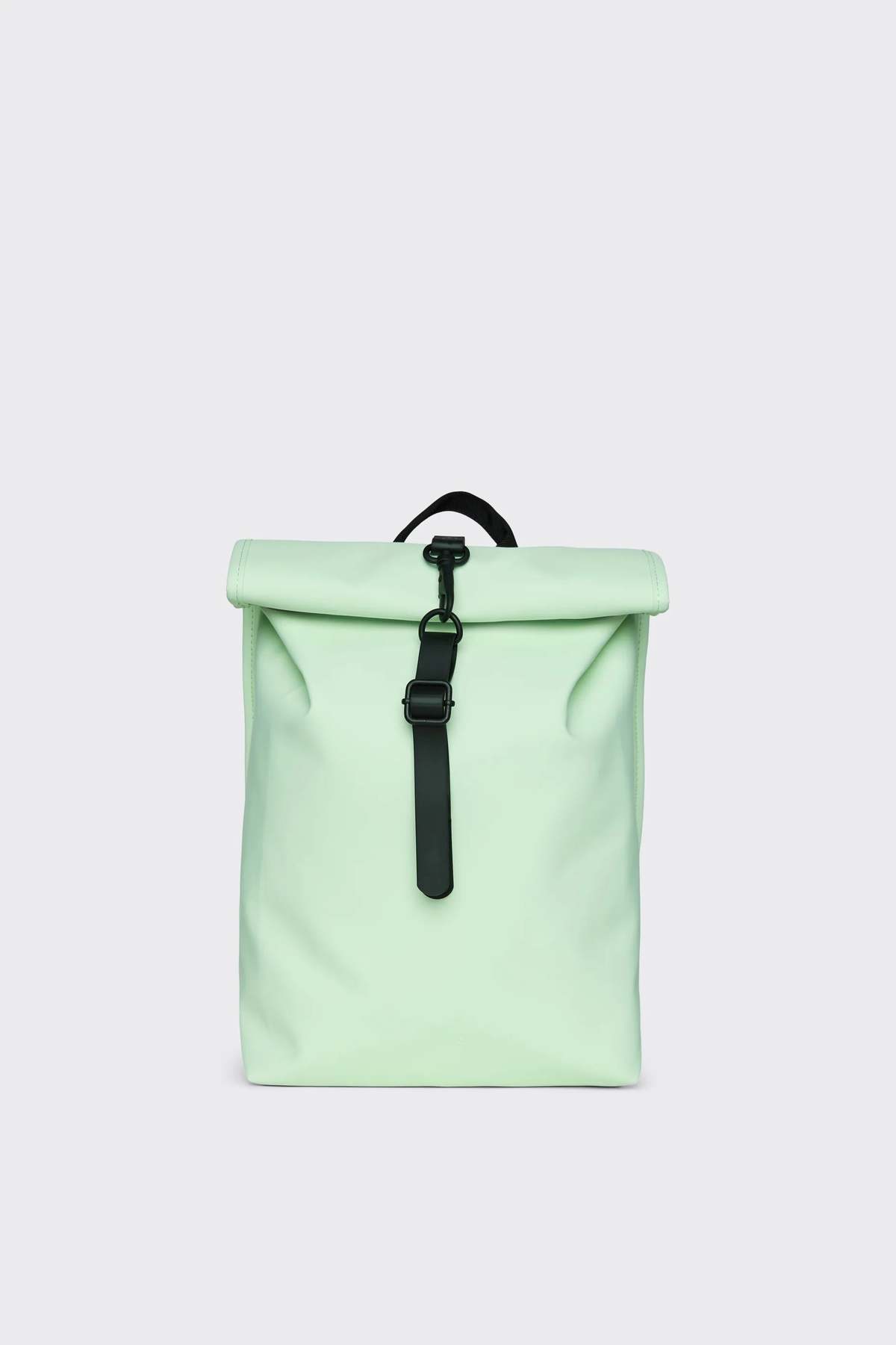 RAINS Waterproof Mineral Mint Rolltop Mini Rucksack Unisex NEW Rains Waterproof Mini Backpack in Sky Blue | Mercari main image 4