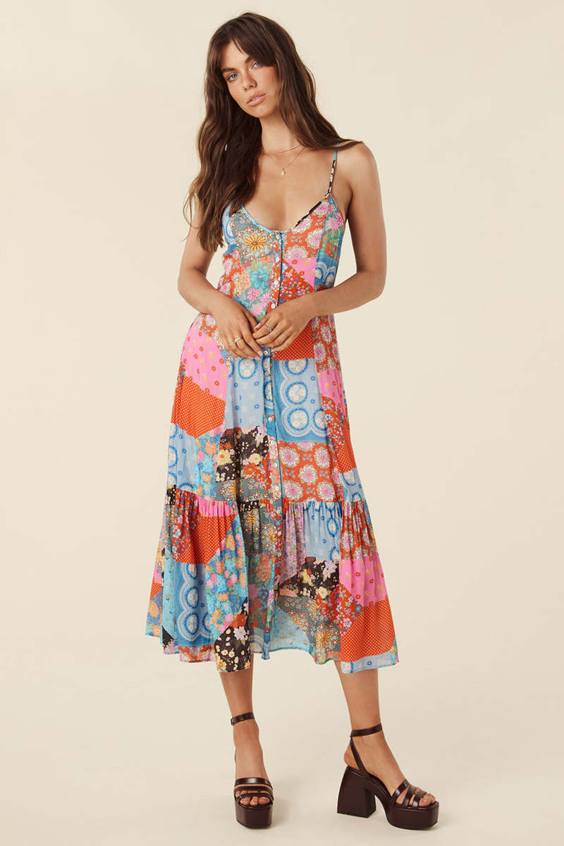 SPELL & THE GYPSY COLLECTIVE Cha Cha Strappy Midi Dress - Multi
