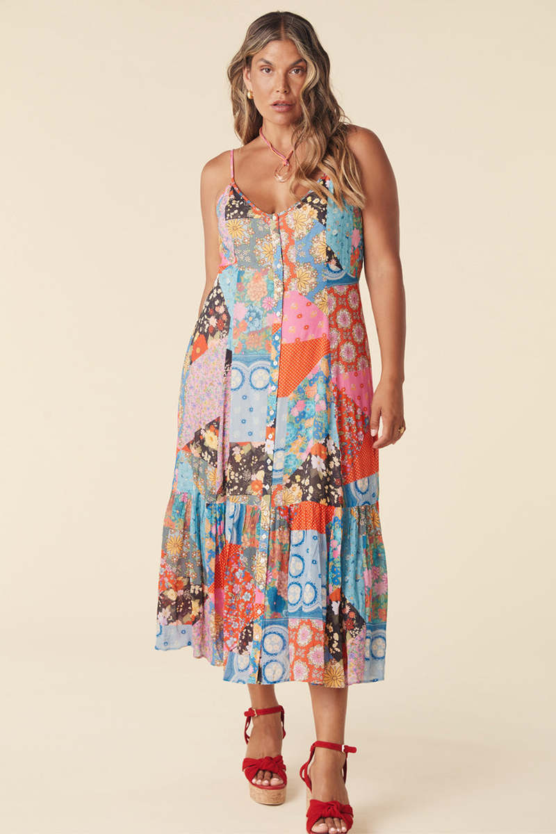 SPELL & THE GYPSY COLLECTIVE Cha Cha Strappy Midi Dress - Multi