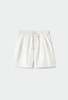 Silk Laundry Twill Slouch Shorts - White - Thumbnail 4