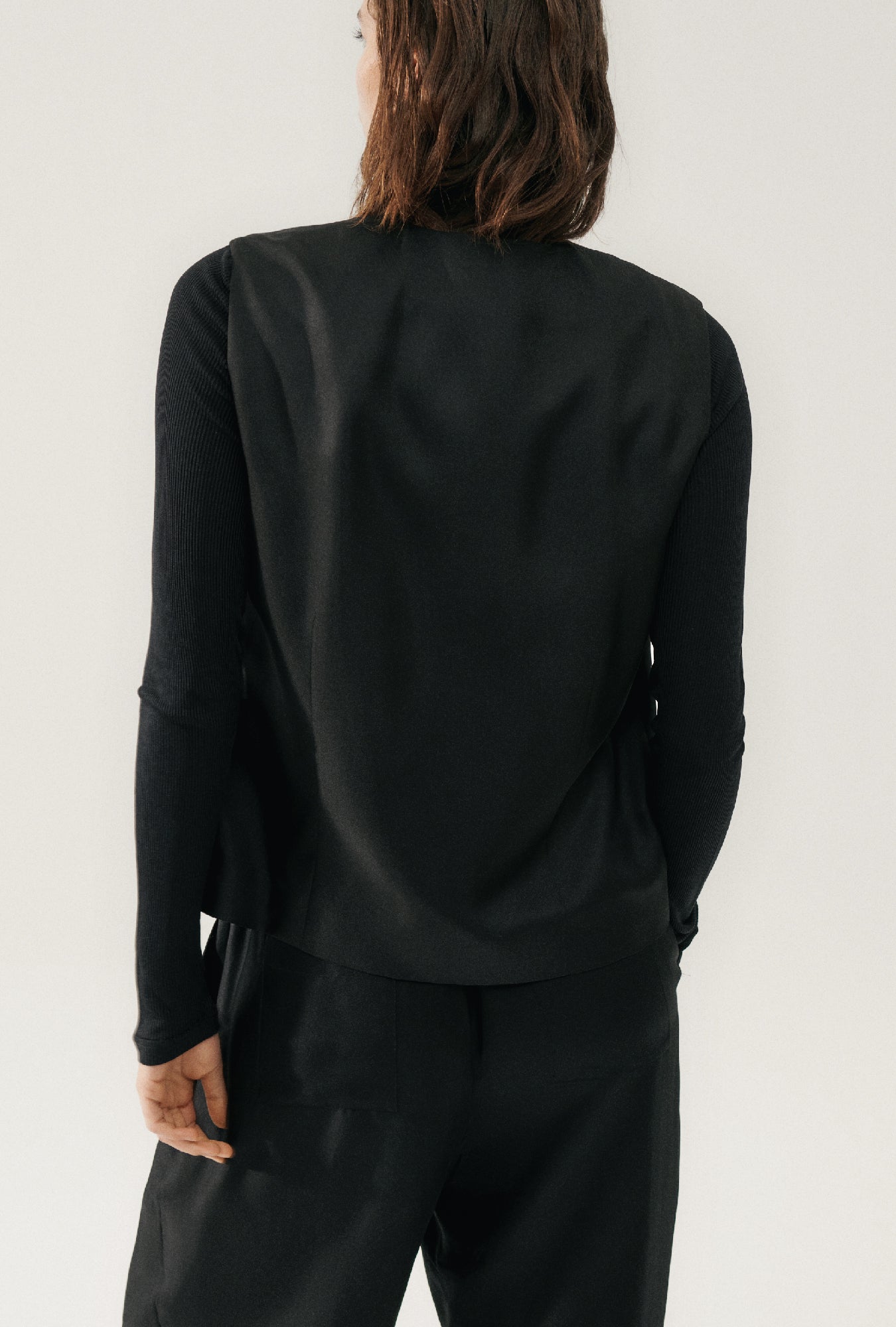 Twill Slouch Vest Sky