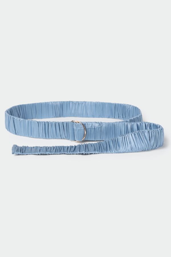 Silk Laundry Wide Long Belt - Sky