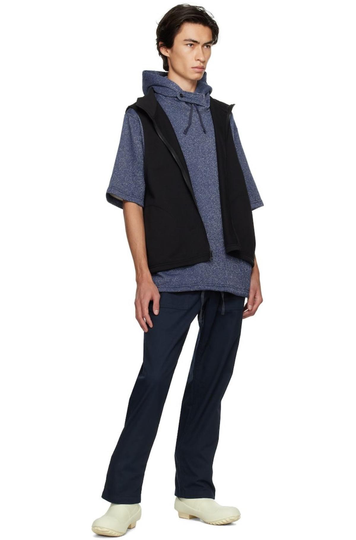 Engineered Garments Short Sleeve Hoodie - Navy Glitter | Garmentory