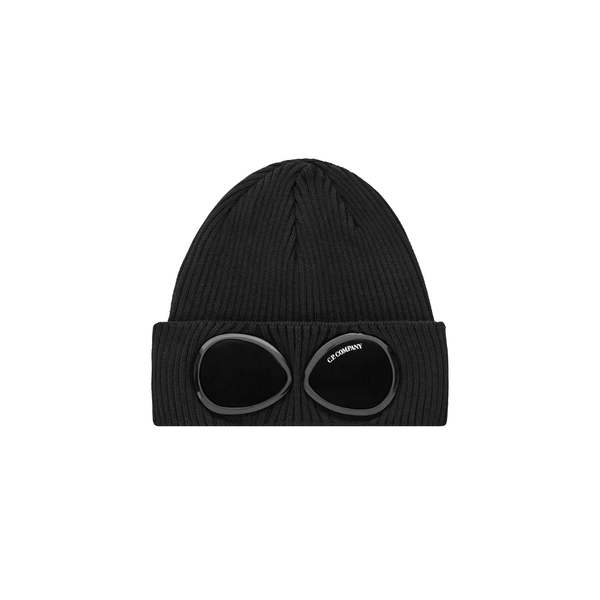 CP Company Cotton Goggle Beanie Black Garmentory