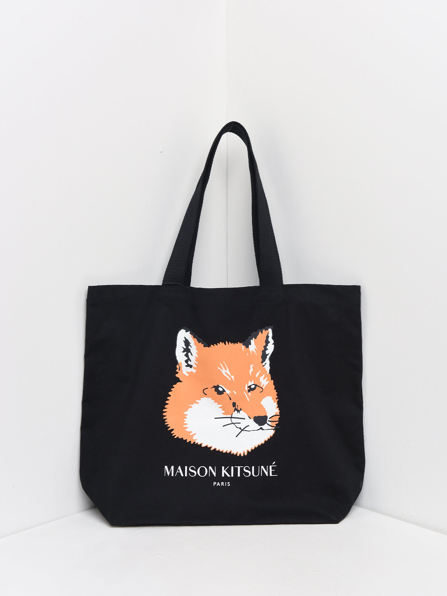 Unisex Maison Kitsuné Fox Head Tote Bag - Black | Garmentory