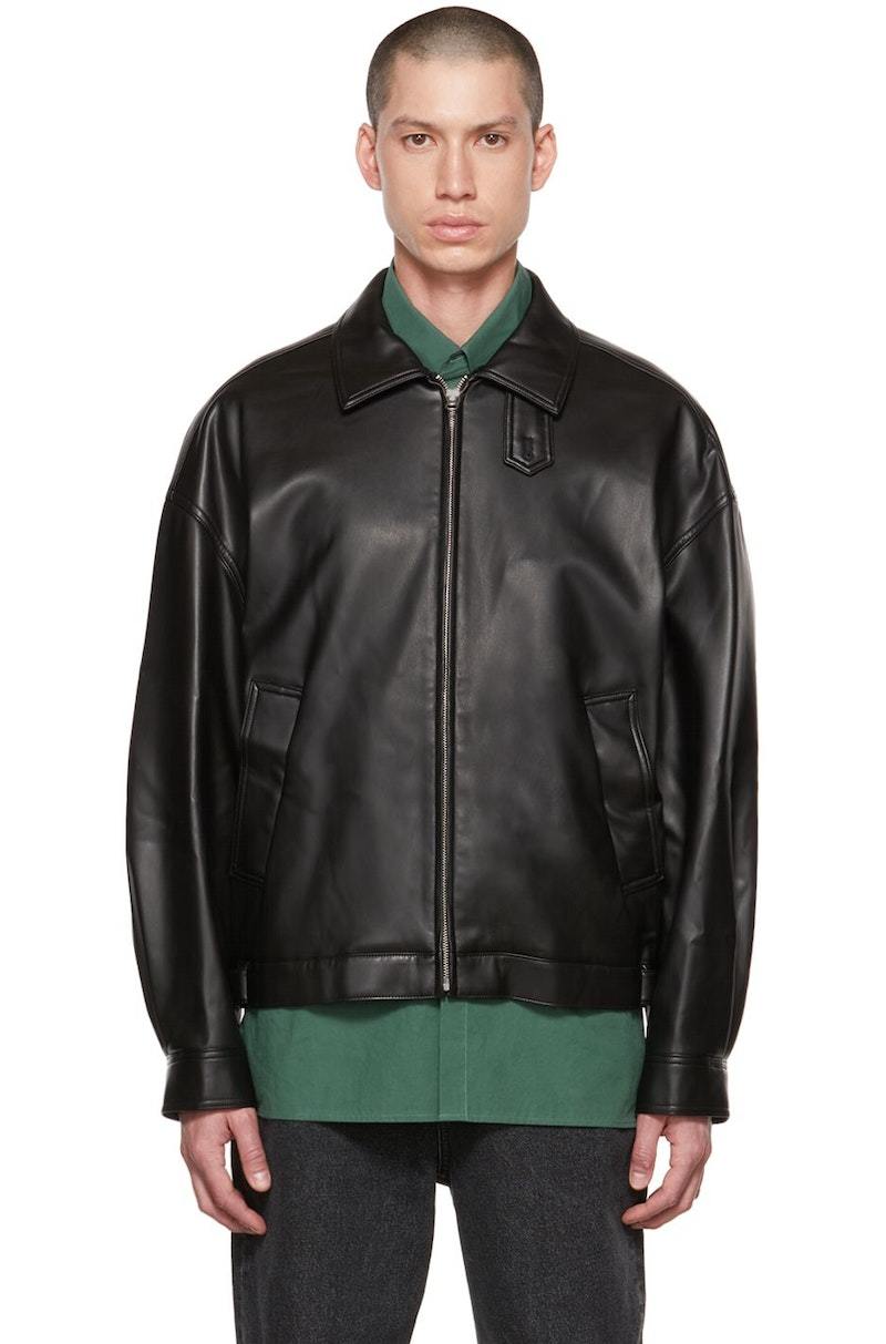 AMOMENTO Zip Faux-Leather Jacket - Black | Garmentory