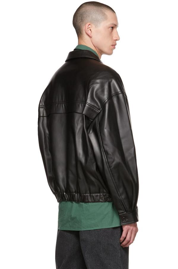 North Man 、AMOMENTO Synthetic Leather AMOMENTO Zip Faux-Leather Jacket - Black | Garmentory