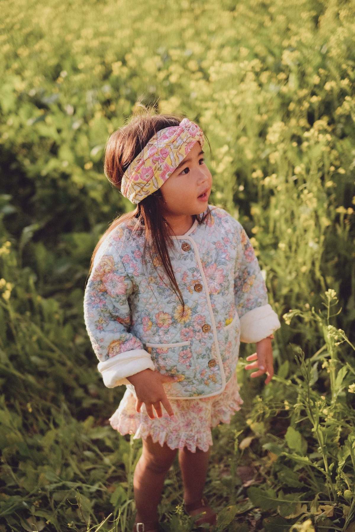 Kids Louise Misha Astrid Jacket - Water Jodhpur Flowers | Garmentory