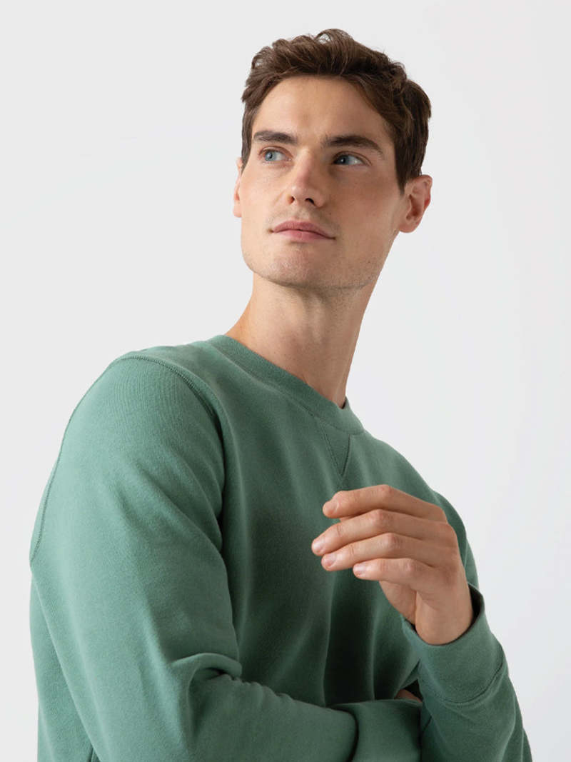 SUNSPEL ループバック　スウェットシャツ　Thyme Sunspel Loopback Sweatshirt - Thyme | Garmentory