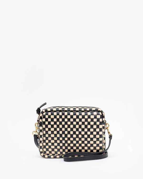 Black + Chocolate Checker Midi Sac