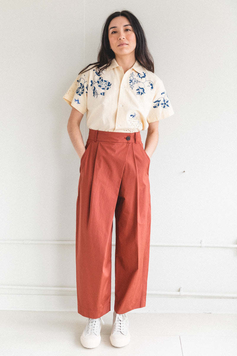 パンツ STUDIO NICHOLSON JUDD LIGHTWEIGHT COTTON Studio Nicholson JUDD PANTS - MADRAS LIGHTWEIGHT COTTON