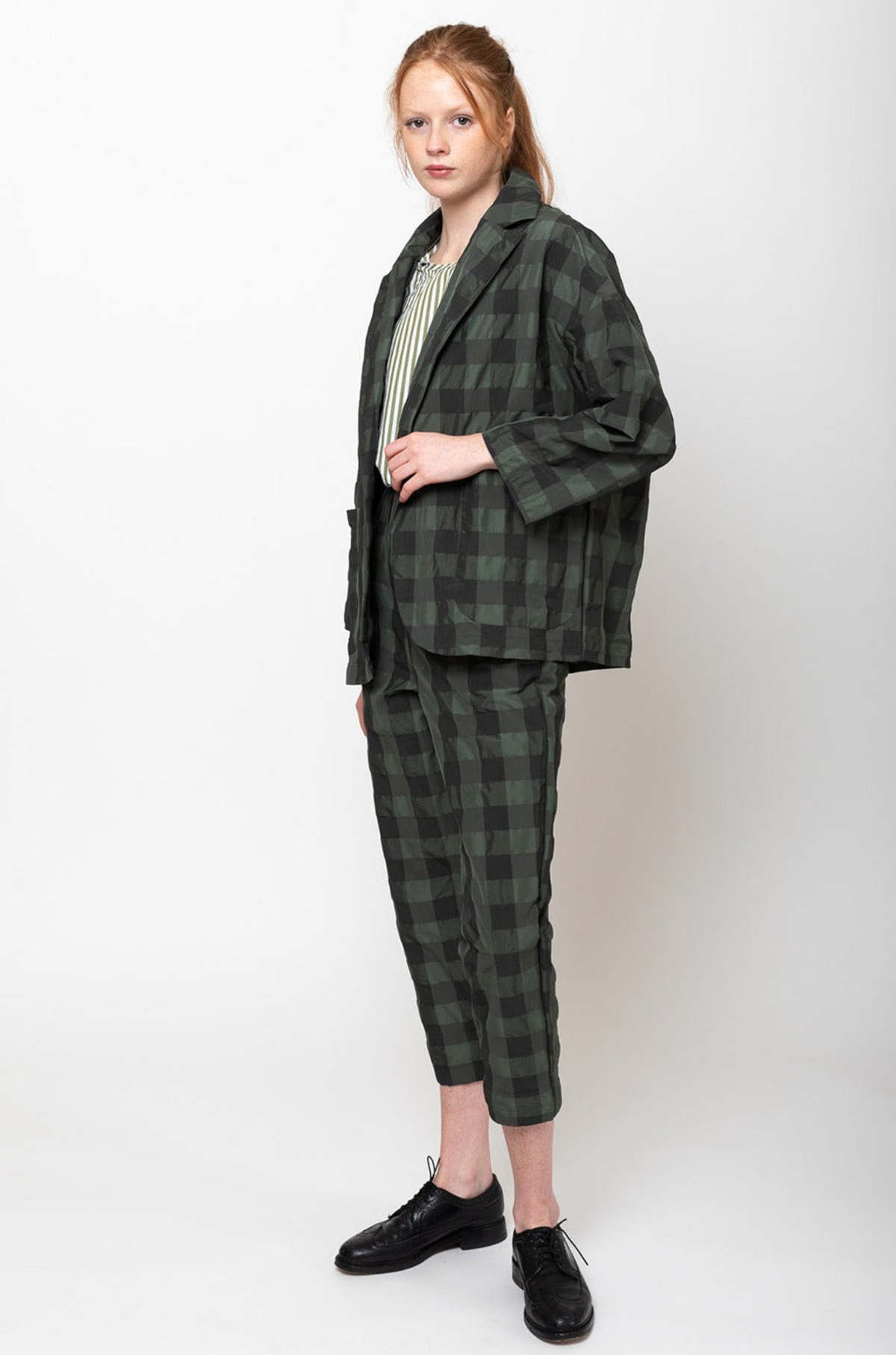 Gallego Desportes Jane Pant - Green Check - Image 1 of 5