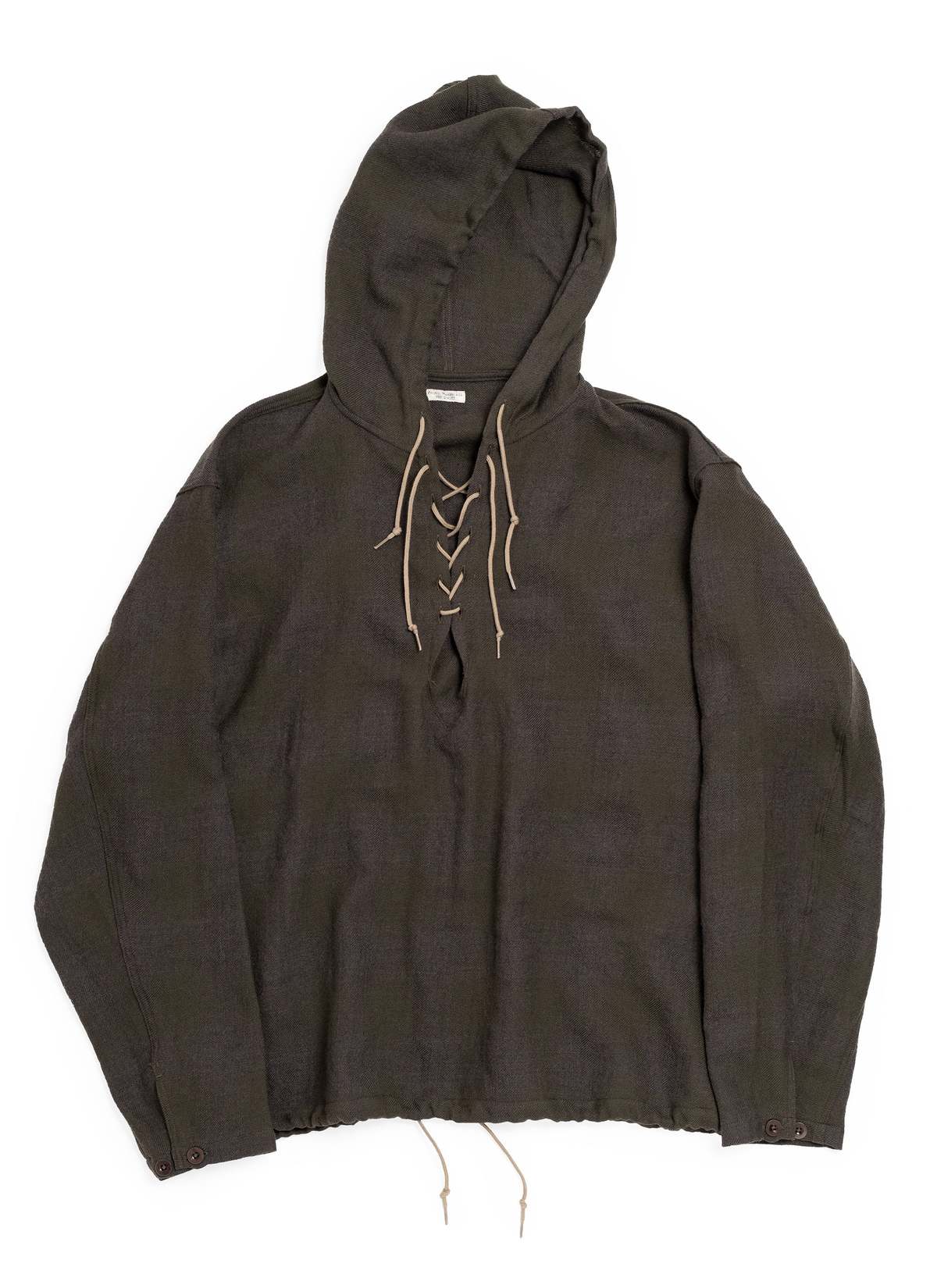 Phigvel Makers & Co. RACE UP HOODED SHIRT - OLIVE/GRAY | Garmentory Phigvel Makers & Co. RACE UP HOODED SHIRT - OLIVE/GRAY | Garmentory