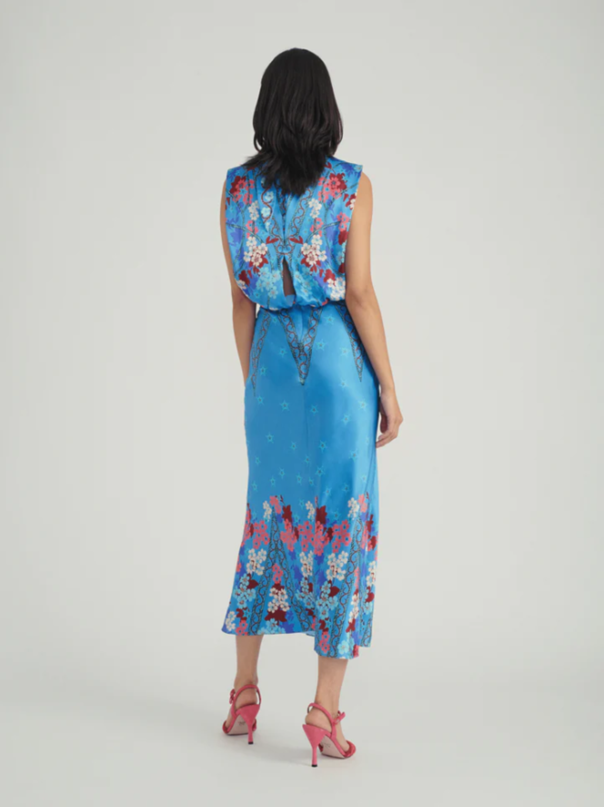 midi gingham dress womens Blue Gingham Puffed Sleeve Midi Dress & Reviews - Blue - Dresses