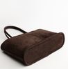 Léméls Suede Medium Shopper Tote - Dark Brown - Thumbnail 3