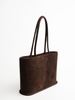 Léméls Suede Medium Shopper Tote - Dark Brown - Thumbnail 6