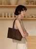 Léméls Suede Medium Shopper Tote - Dark Brown - Thumbnail 8