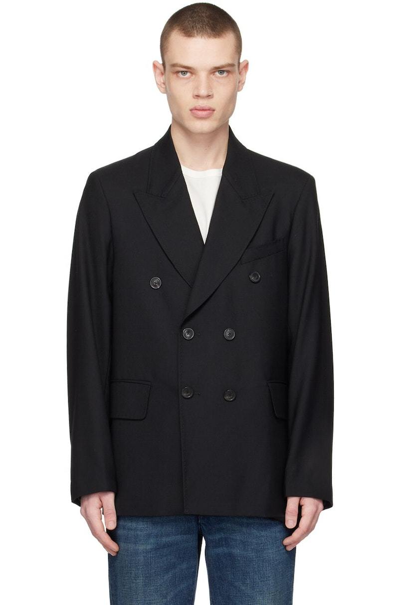 Our Legacy Unconstructed Panama Wool Db Blazer - Black