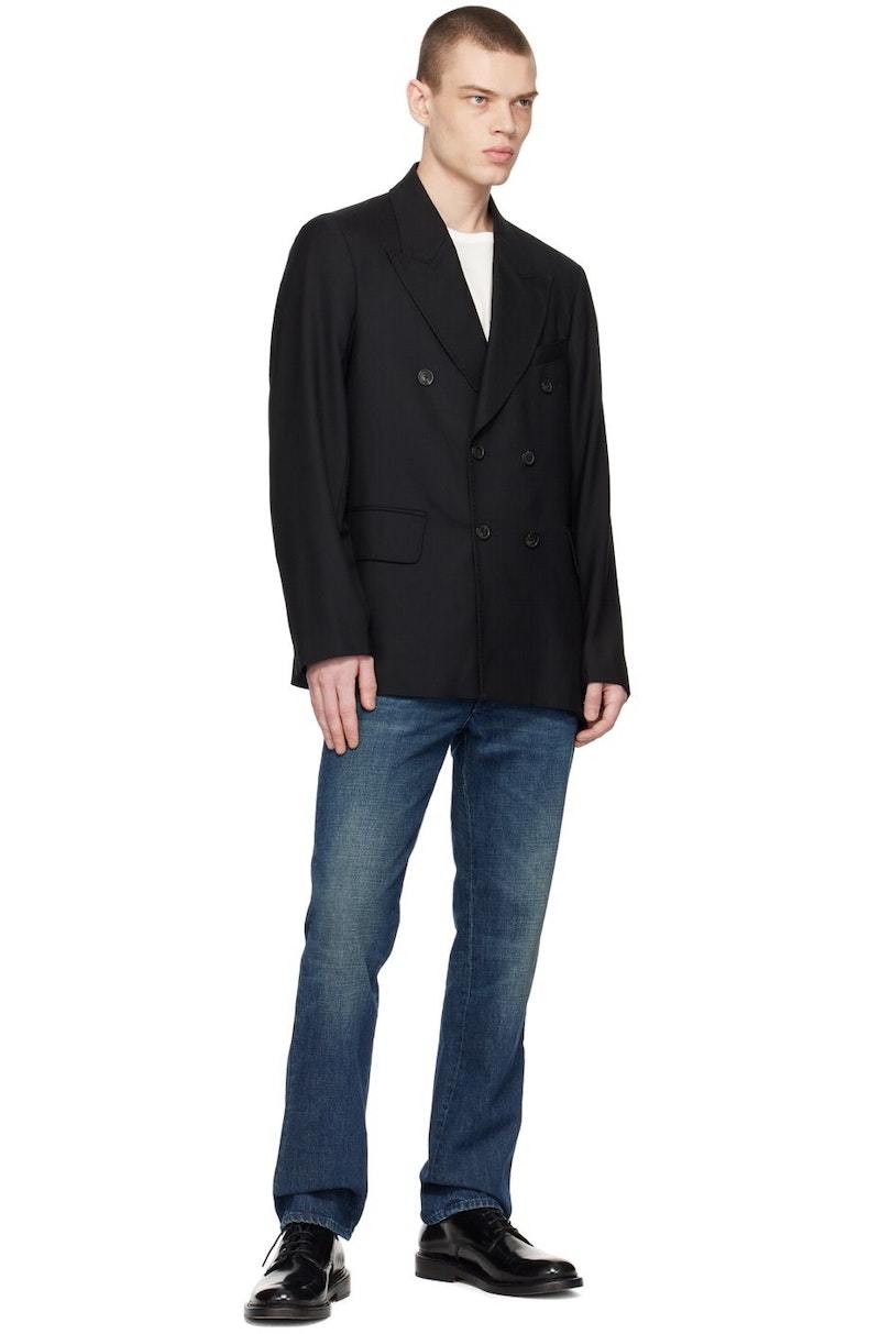 Our Legacy Unconstructed Panama Wool Db Blazer - Black