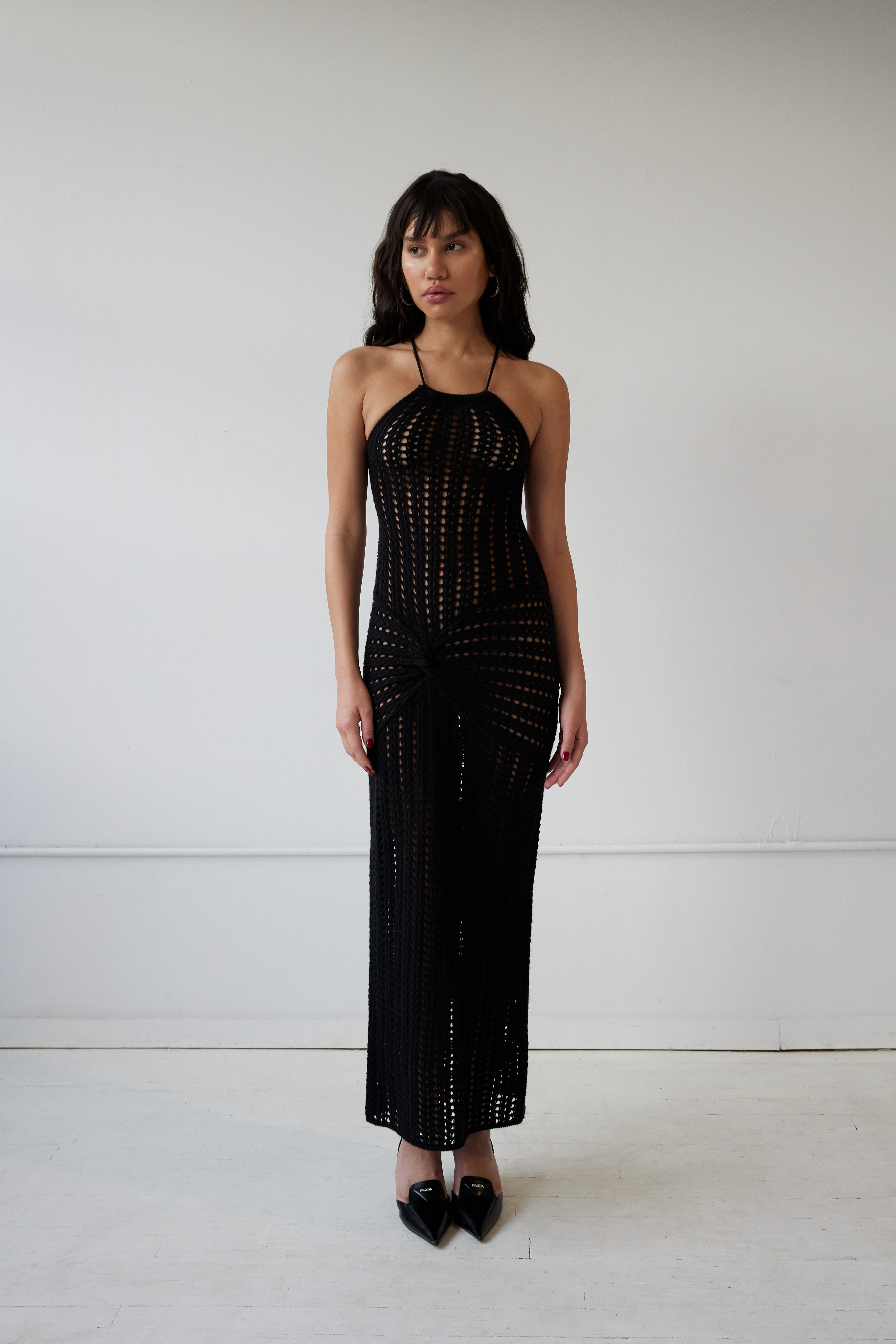 cosmo knit dress Anonie - Black formal red gown