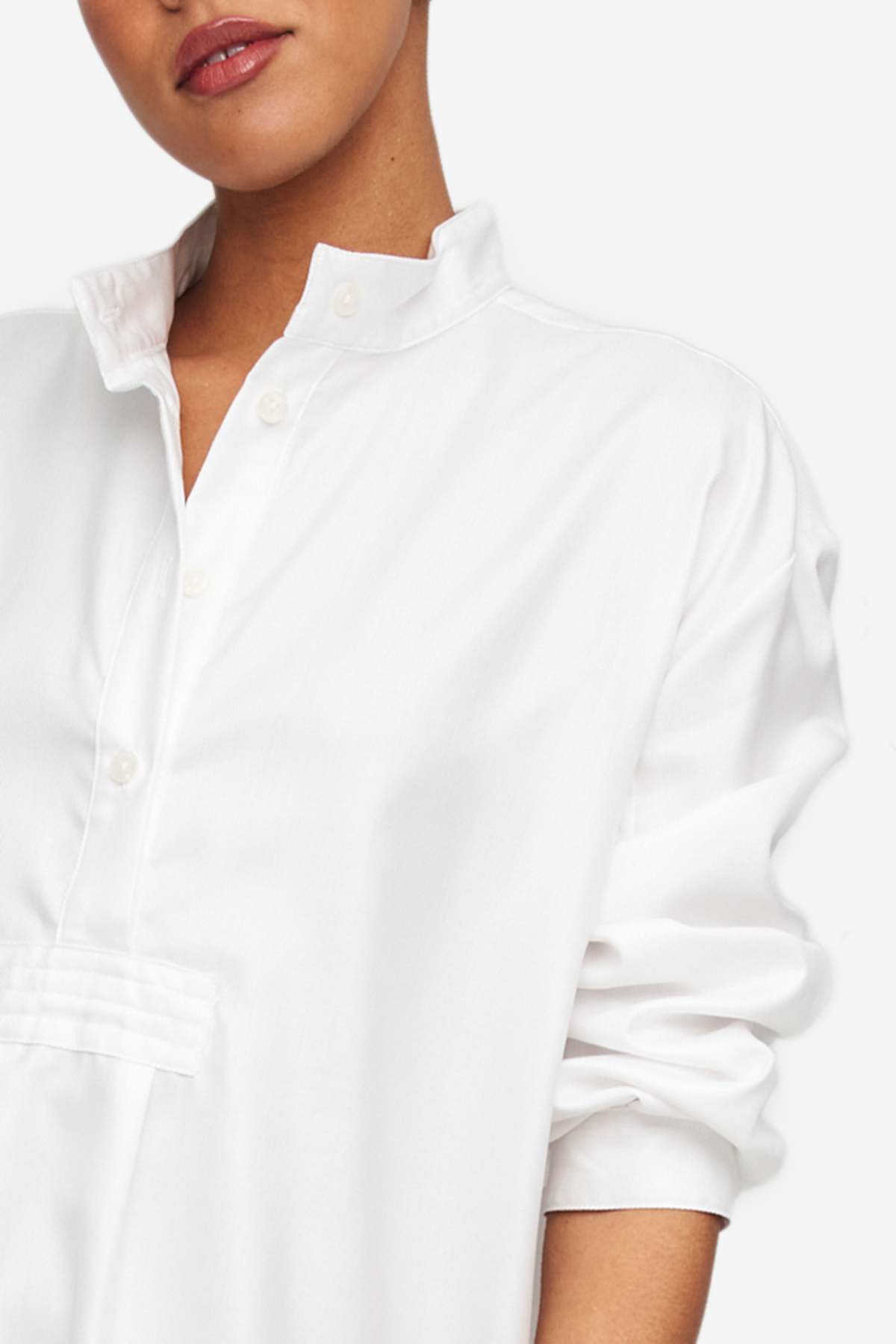 The Sleep Shirt Long Sleep Shirt White Herringbone Garmentory
