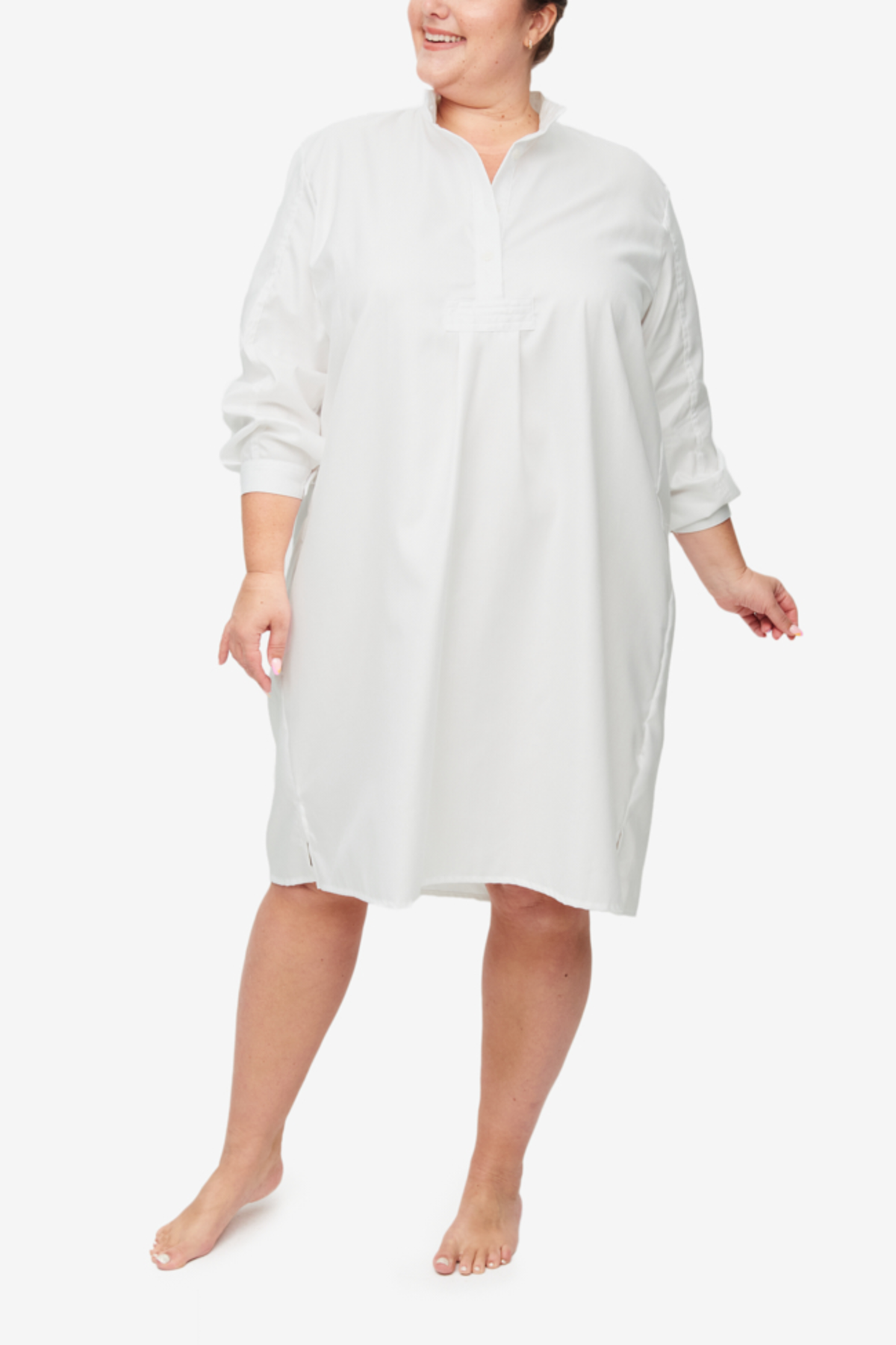 The Sleep Shirt Plus Long Sleep Shirt White Herringbone Garmentory